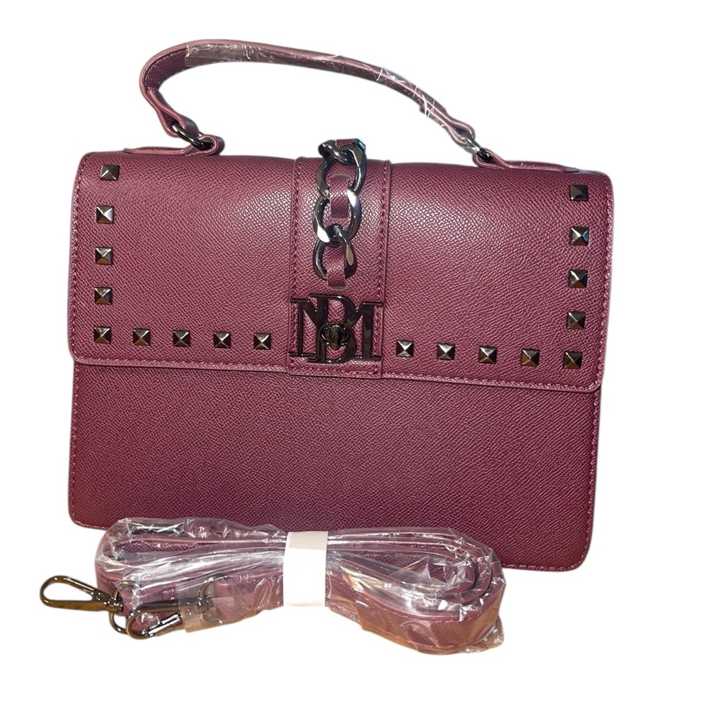 NWT-Badgley Mischka crossbody bag in Plumb. Letter lock, vegan leather - Picture 6 of 15